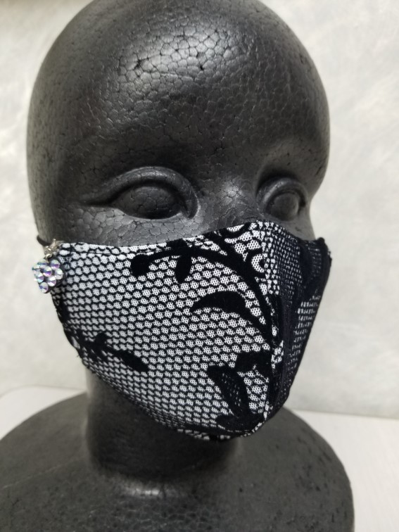 白樺マスク,日本製の安心マスク,キラキラチャーム付おしゃれマスク,アスリート用マスク,クールビューティー,可愛い,ネイビーフロッキーマスク,高級おしゃれマスク,呼吸のしやすいマスク