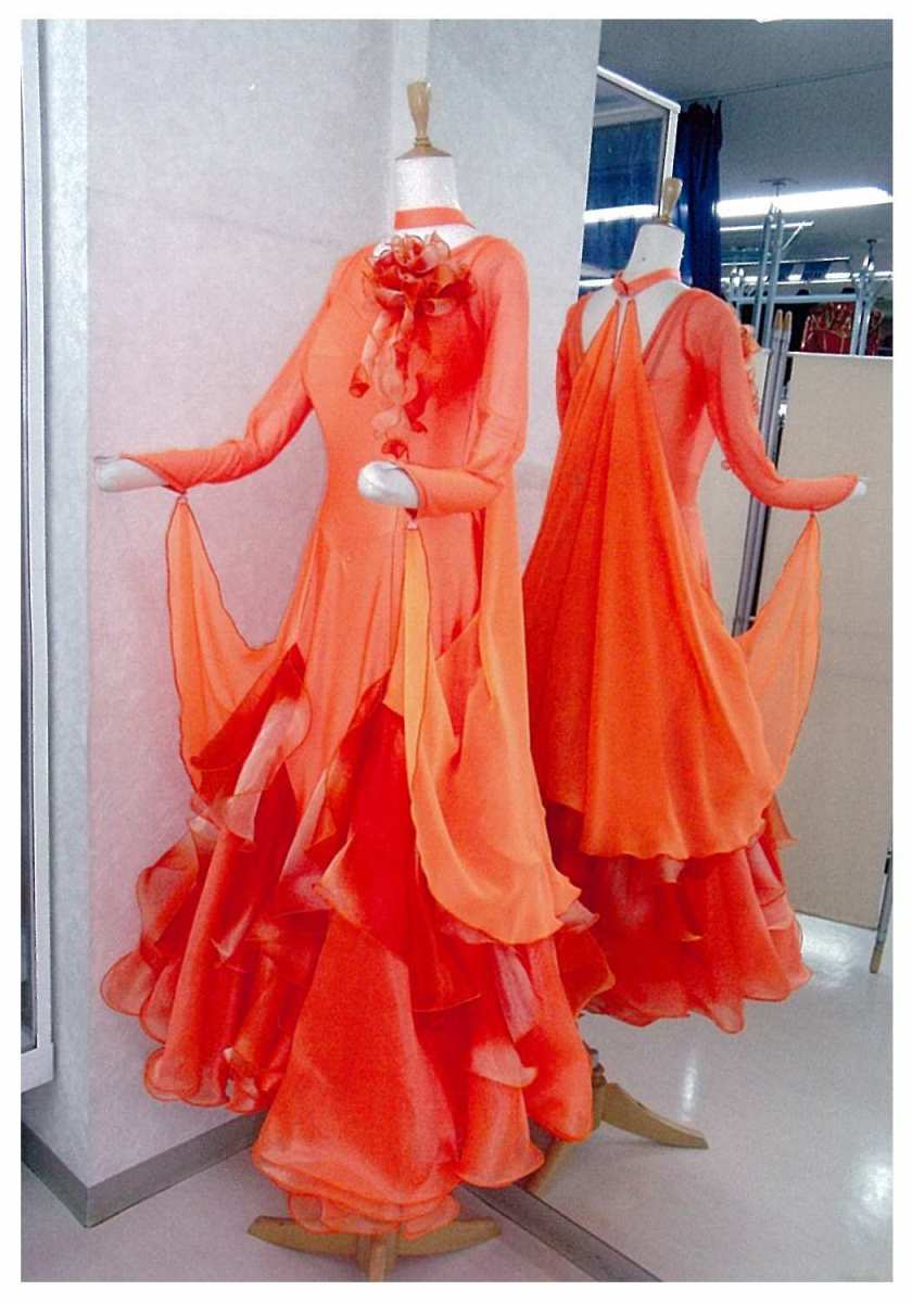 準正装ドレス グラデーションオーガンジー オレンジ