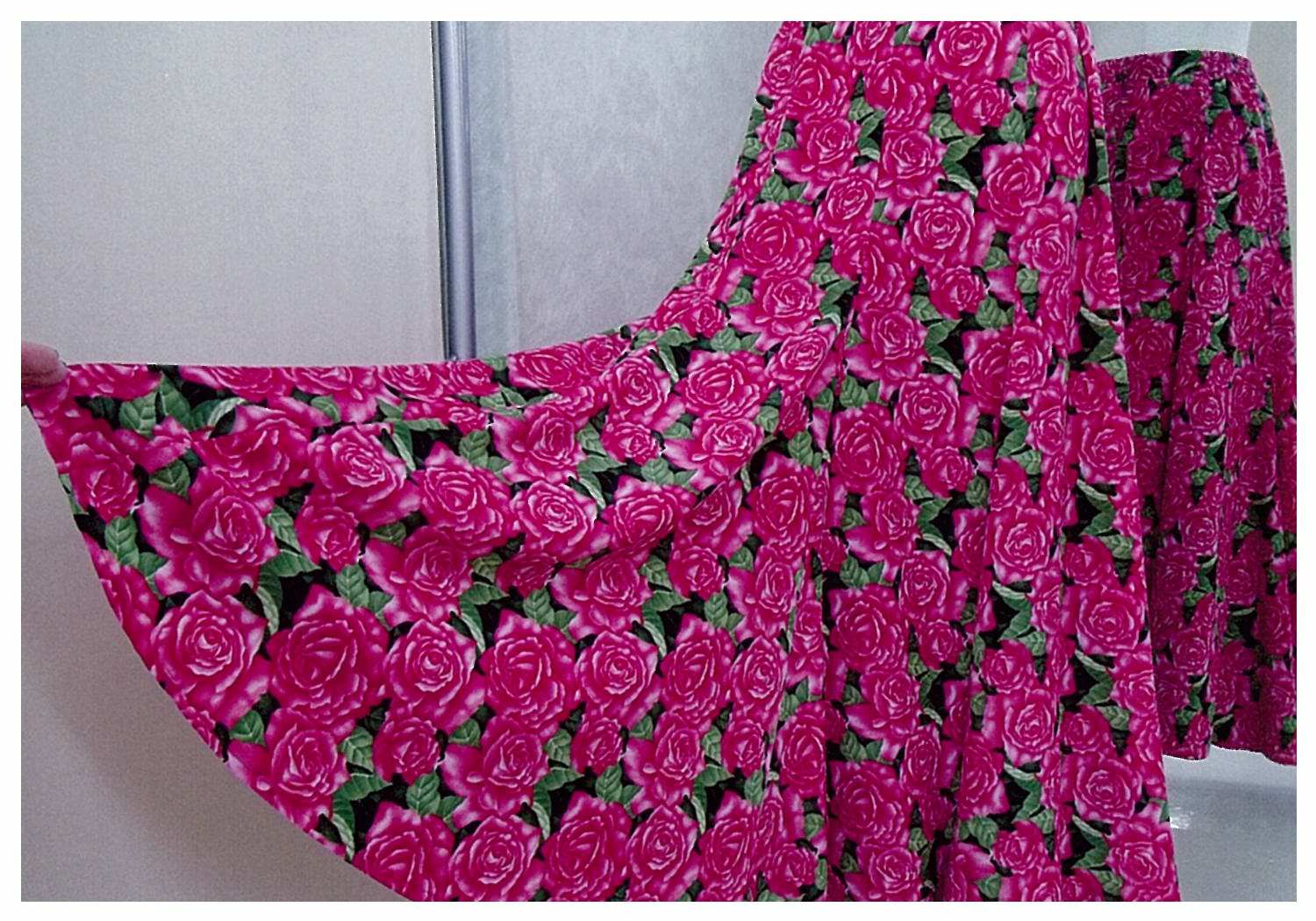 プリントオリジナルスカート ピンクの花柄