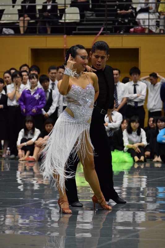 東部日本学生競技ダンス選手権大会 ルンバの部 優勝 勝てるドレス　日本製のセミオーダーラテン衣装　白ラテンフリンジドレス