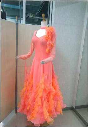 石なし準正装ドレス オレンジ 白樺ドレス
